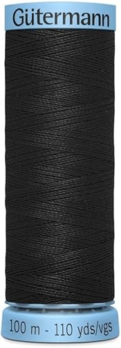 Gutermann Luxurious Pure Silk Sewing Thread 100m Black 000 - each