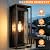 Slypadan 19" Outdoor Wall Lights, 2 Pack Large Size Matte Black Outdoor Sconce Lights with Clear Glass Shade, Waterproof Porch Lighting Exterior Light Fixture for Front Door, Garage