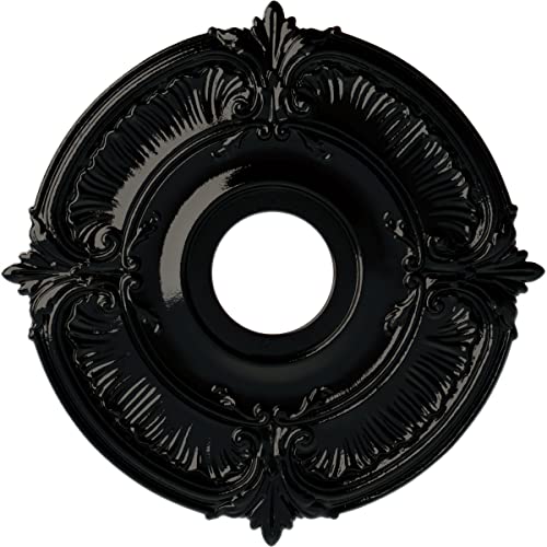 Image of Ekena Millwork CM18ATBPSDecorative Ceiling Medallions Modeled After Original Historical Patterns & Designs, Black Pearl