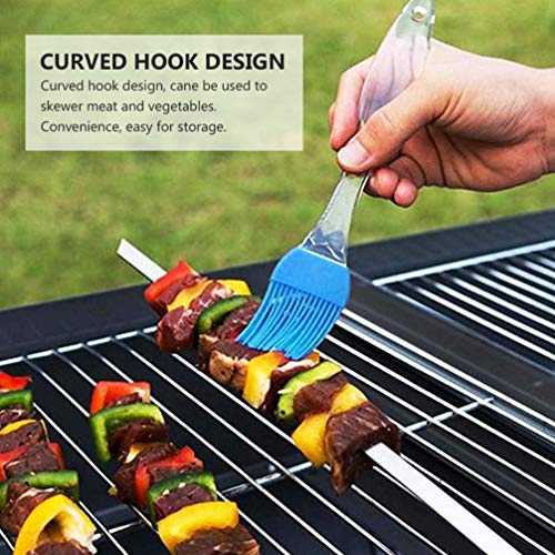 Espetos de espetos de canudo de aço inoxidável Doitool, 10 peças, espetos para churrasco, espetos de