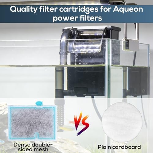 Penitue 8pcs Replacement Filter Cartridges Compatible with Aqueon QuietFlow & Minibow, 3.7x2.7in Aquarium Filter Refill Durable Fish Tank Filtration Cartridge for QuietFlow Minibow 1/2.5/5/10 - 2