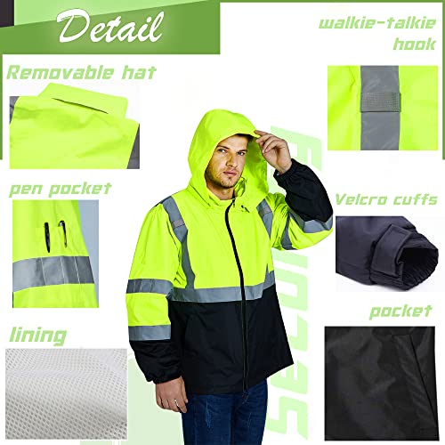 Hi-Vis Safety Jackets Custom Logo High Visibility Windbreaker Team Work Uniform4