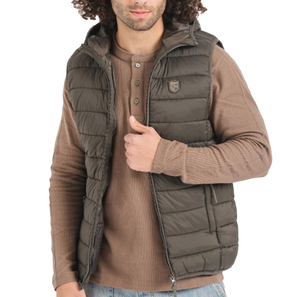Geographical Norway Vamigotal Men's Khaki Sleeveless Down Jacket