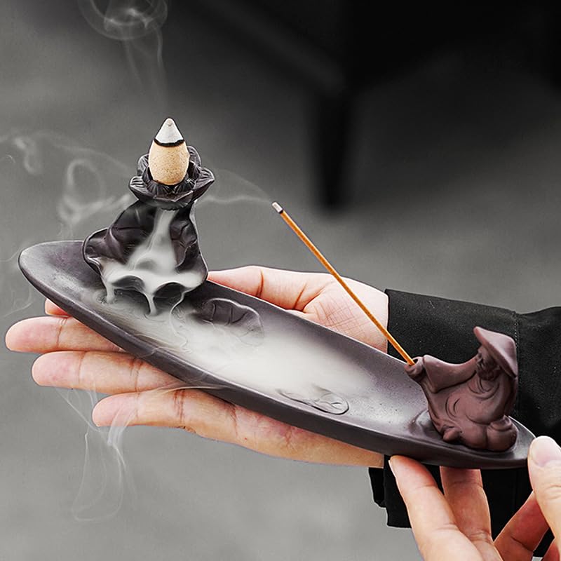 Amazon.com: LIYYE 陶瓷倒流香炉Censer 家用室内香插座香托创意卧香炉