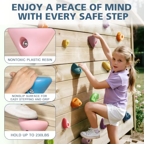 Image of 32Pcs Rock Climbing Holds, Multi Size Climbing Wall Grips for Kids Adults