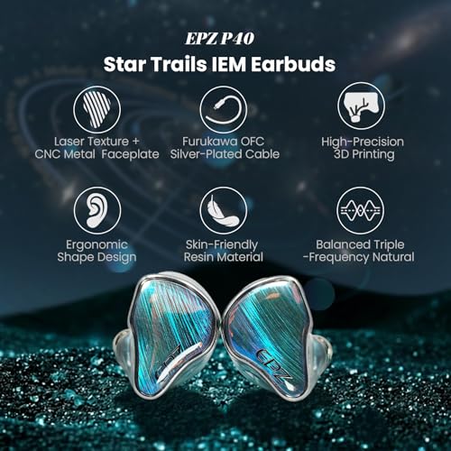 Image of EPZ P40 in Ear Monitor Hi-Fi Earbuds 2DD+1Planar+1PZT Ceramic Hybrid Drivers IEM Replaceable 3.5 /4.4mm Plug Copper Silver-Plated Cable for Musician Audiophile