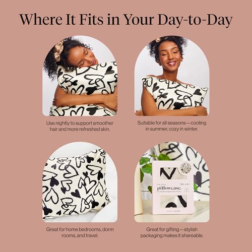 image for Kitsch Satin Pillowcase with Zipper for Hair & Skin - Softer Than Silk