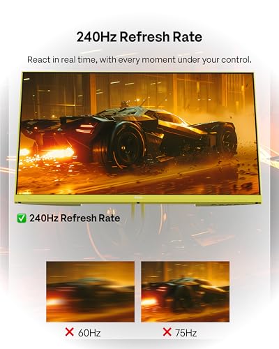 Image of Pixio PX249 Wave Yellow 24 inch 240Hz Refresh Rate FHD 1080p Resolution IPS Panel 1ms GTG Response Time Gaming Monitor and PS1S Wave Yellow Single Monitor Arm