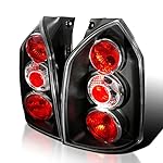 SPEC-D TUNING Tail Lights Black Compatible with 2004-2009 Hyundai Tucson Left + Right Pair Assembly