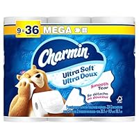 Charmin Ultra Soft Toilet Paper 9 Mega Rolls, 224 Sheets Per Roll