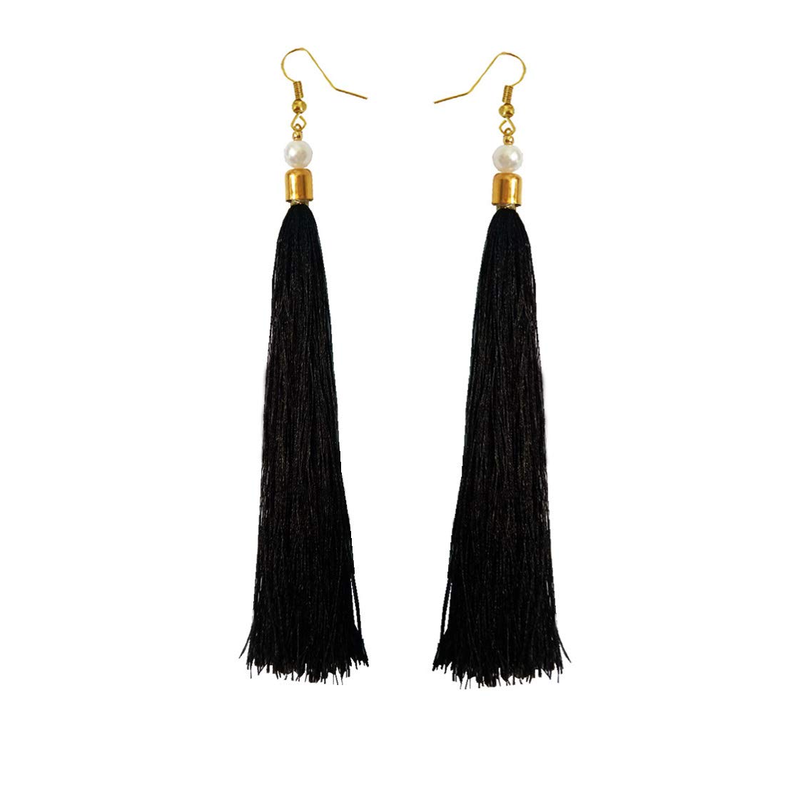 Pearl Long Tassel Earring By RICH AND FAMOUS-image-48