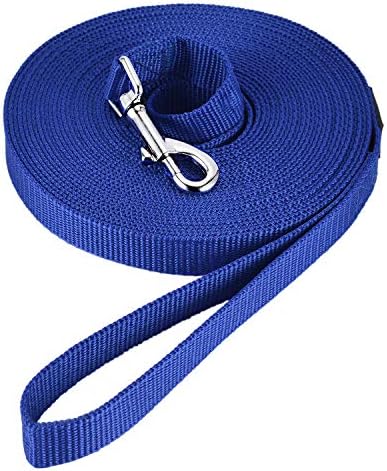 HAPPY HACHI Dog Training Lead 3m/10ft, Long Line Nylon Leash for Small Medium Large Dogs Puppy Pets Recall Training, Obedience Tracking, Backyard, Red