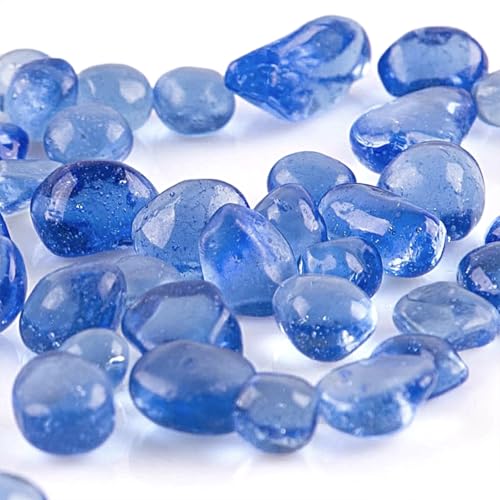 Image of 1 LB (460g) Tumbled Irregular Sea Glass Gemstone Chips, Light-Blue | Vibrant Long-Lasting Hues, Premium Polished, Safe Non-Toxic Material, Ideal for DIY Crafts & Decorations