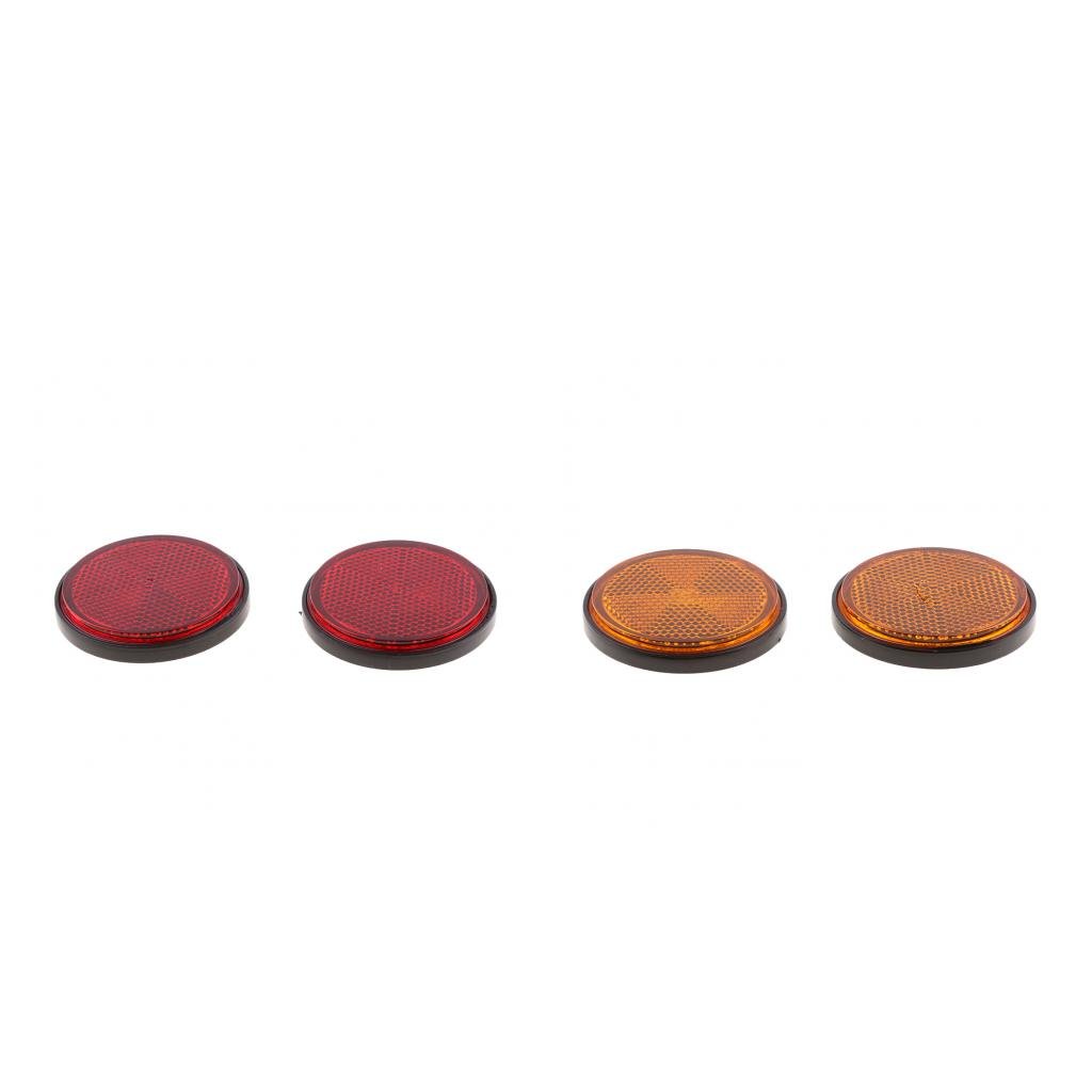 Gaetooely Lot de 4 réflecteurs ronds universels de 5,1 cm pour moto, VTT, moto tout-terrain, orange et rouge