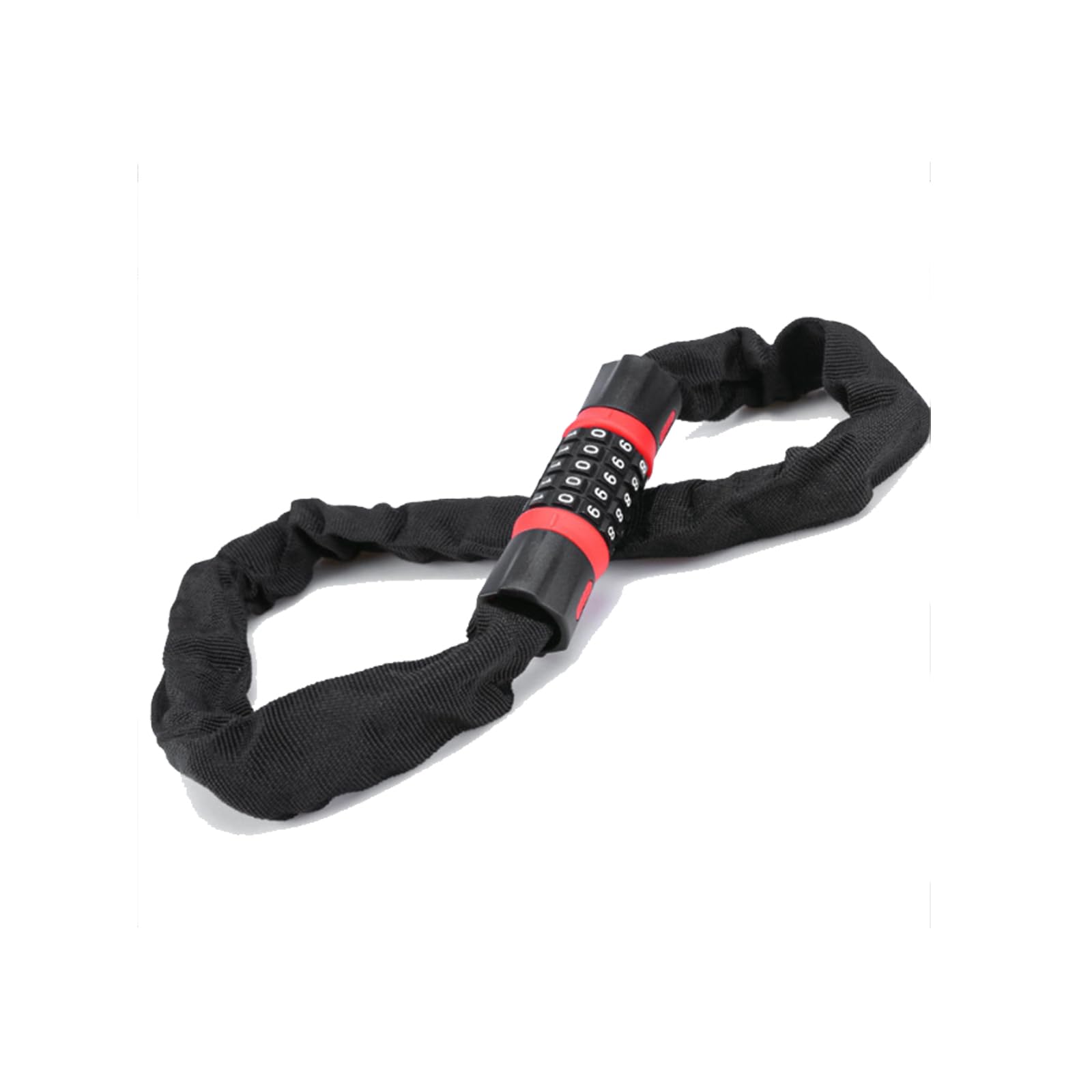 Bike Lock, High Security 5 Digit Resettable Combination Anti -Theft Password Lock Keyless Bicycle Locks Chain Lock,Used for Bicycles, Electric Motorcycles(0.9m, reddish black)