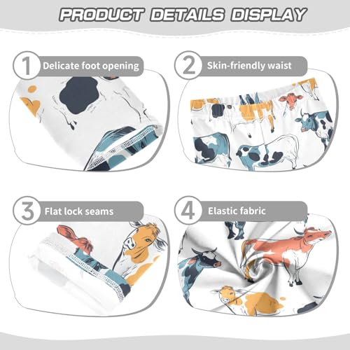 Cartoon Animal Cow Girls Casual Leggings for Kids Printed Long Pant Bottoms Stretch and Soft3