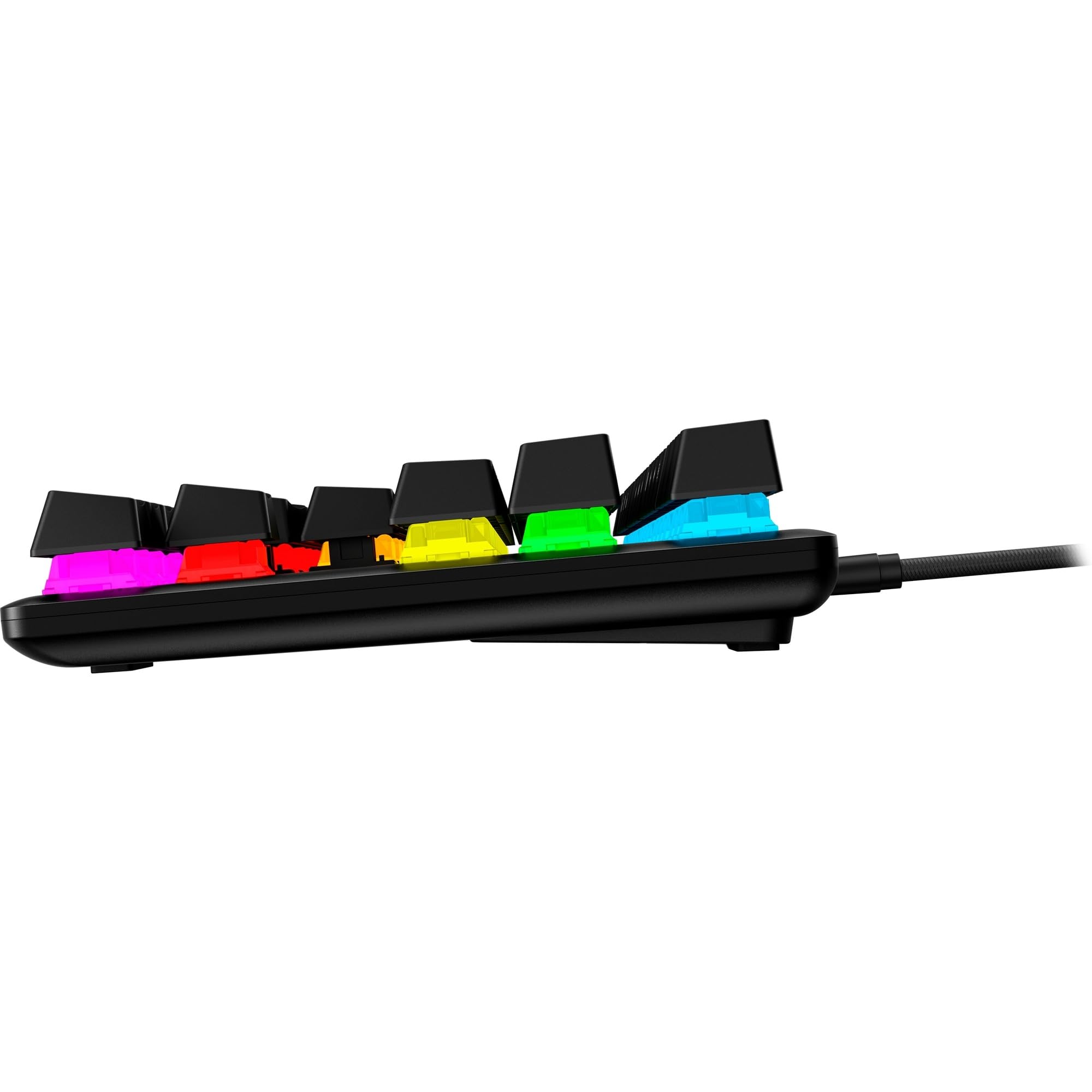 HyperX Alloy Origins Core PBT, Tastiera Meccanica da Gaming Cablata, Illuminazione RGB, Telaio Alluminio, 80 Milioni di Pressioni, Copritasti presenti, 3 Dispositivi Collegabili, Layout Inglese, Nera