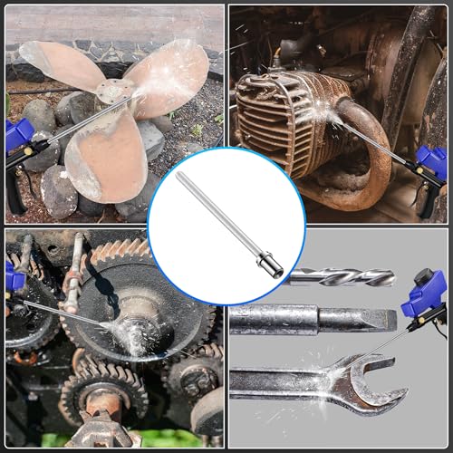 Feekoon Sand Blaster Long Nozzle Compatible with Le Lematec, Sandblasting Nozzle Tip Adapter for Soda and Walnut Blaster, Air Compressor, Abrasive Media Blasting Wand Accessory for Spot Blasting