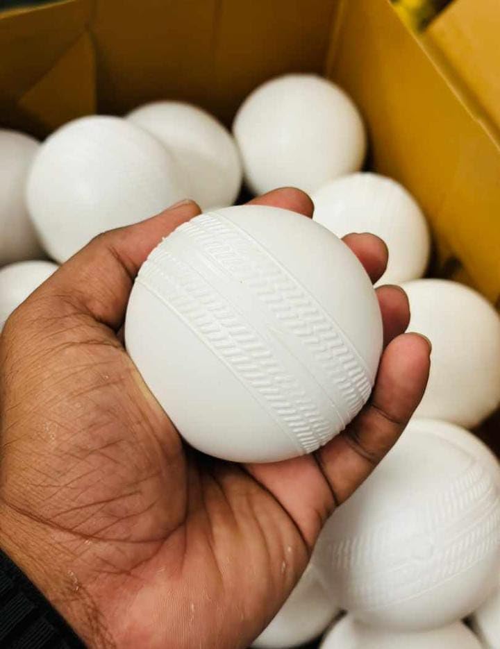 White Hard Plastic Cricket Balls, Set of 12, 2.8 in Diameter