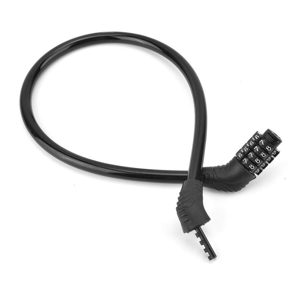 Sonew Black Combination Bike Lock, Steel Cable Lock With 4-Digit Combination Password For Bicycle, Motorcycles, Scooters, Outdoors Anti-Theft Security