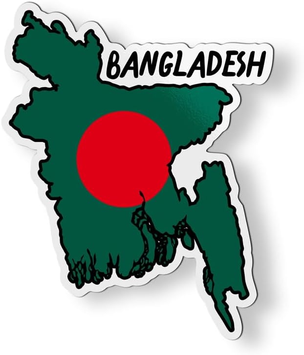 Bangladesh Map with Flag Magnet for Car Fridge Locker Metal Door - 4.5"