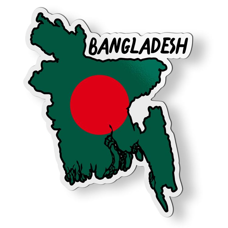 Bangladesh Map with Flag Magnet for Car Fridge Locker Metal Door - 4.5"