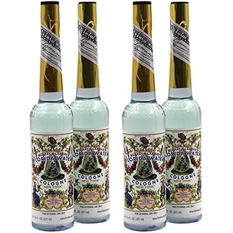 Florida Water, After Shave Cologne, Fresh, Clean Fragrance, 4-Pack of 7.5 Fl Oz, Bottles. Cover
