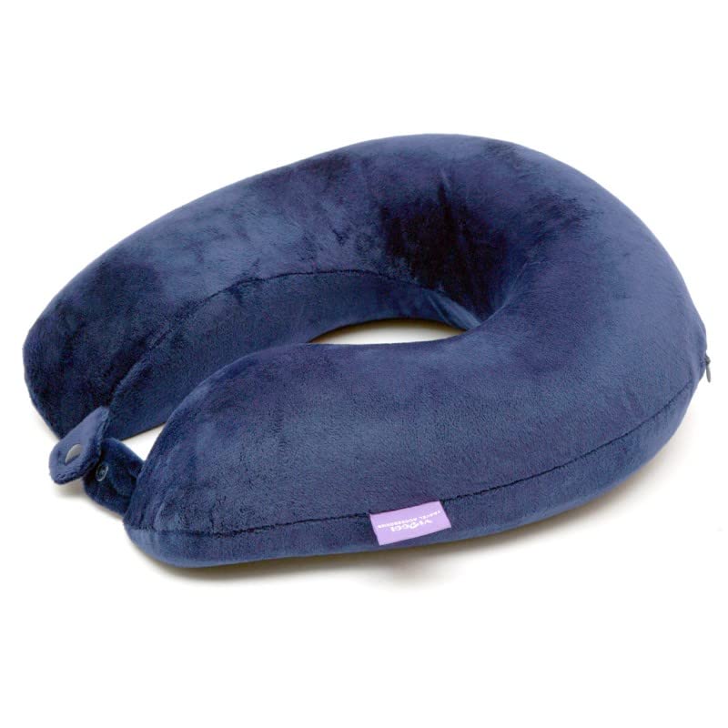 Image of Viaggi U Shaped Memory Foam Travel Neck Super Soft Orthopedic Cervical Comfortable Head Rest Travelling Pillows (Navy Blue)