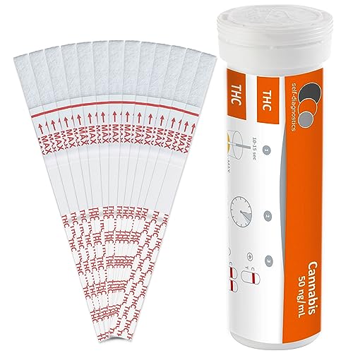 self diagnostics Test rapido per droghe Cannabis (THC) - Marijuana - Hashish - Cut-Off: 50 ng/ml - 25 strisce reattive - Rilevamento della droga - test ad immersione - Dip Test - Test delle urine