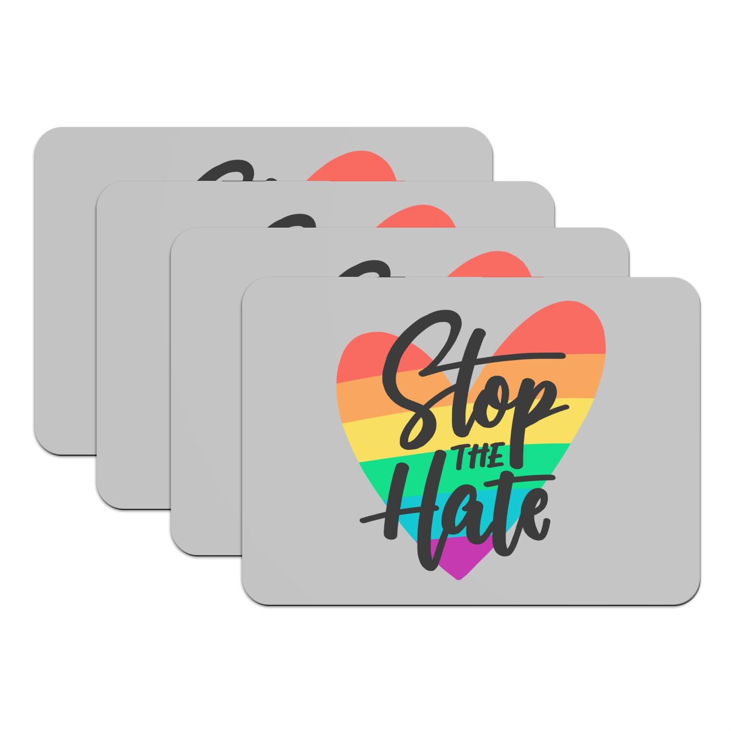 Sets de table grand format LGBT en caoutchouc gris fini les assiettes qui glissent