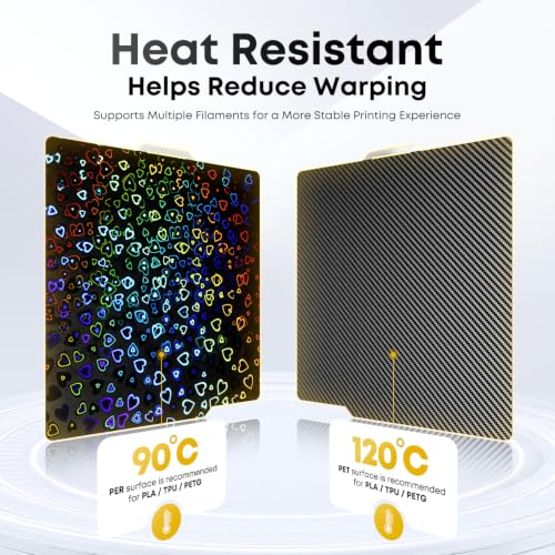 Image of 3D Printer Build Plate for Bambu Lab X2D P2S X1 X1C X1E P1P P1S A1, 3D Printer Accessories PET+PER Dual Texture 257x257mm, Flexible Spring Steel Hot Bed Platform Sheet