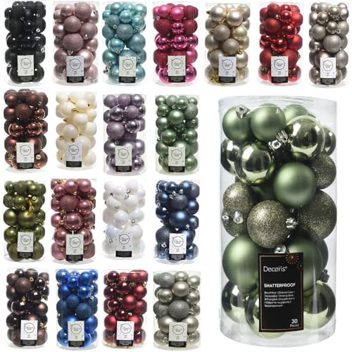 LS-LebenStil 30 Weihnachtskugel Grün - Rosmarin 4cm 5cm 6cm...