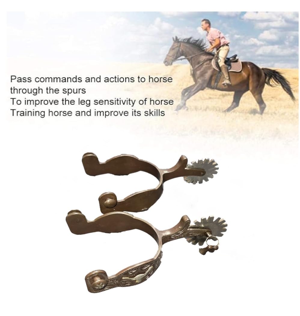 Western Antike Sporen mit Ledergürtel, deutsche Silberverzierungen und Rowel, handgeschnitzte silberne Reitausrüstung für Herren und Damen, Reitwettbewerbssporen MP-1130