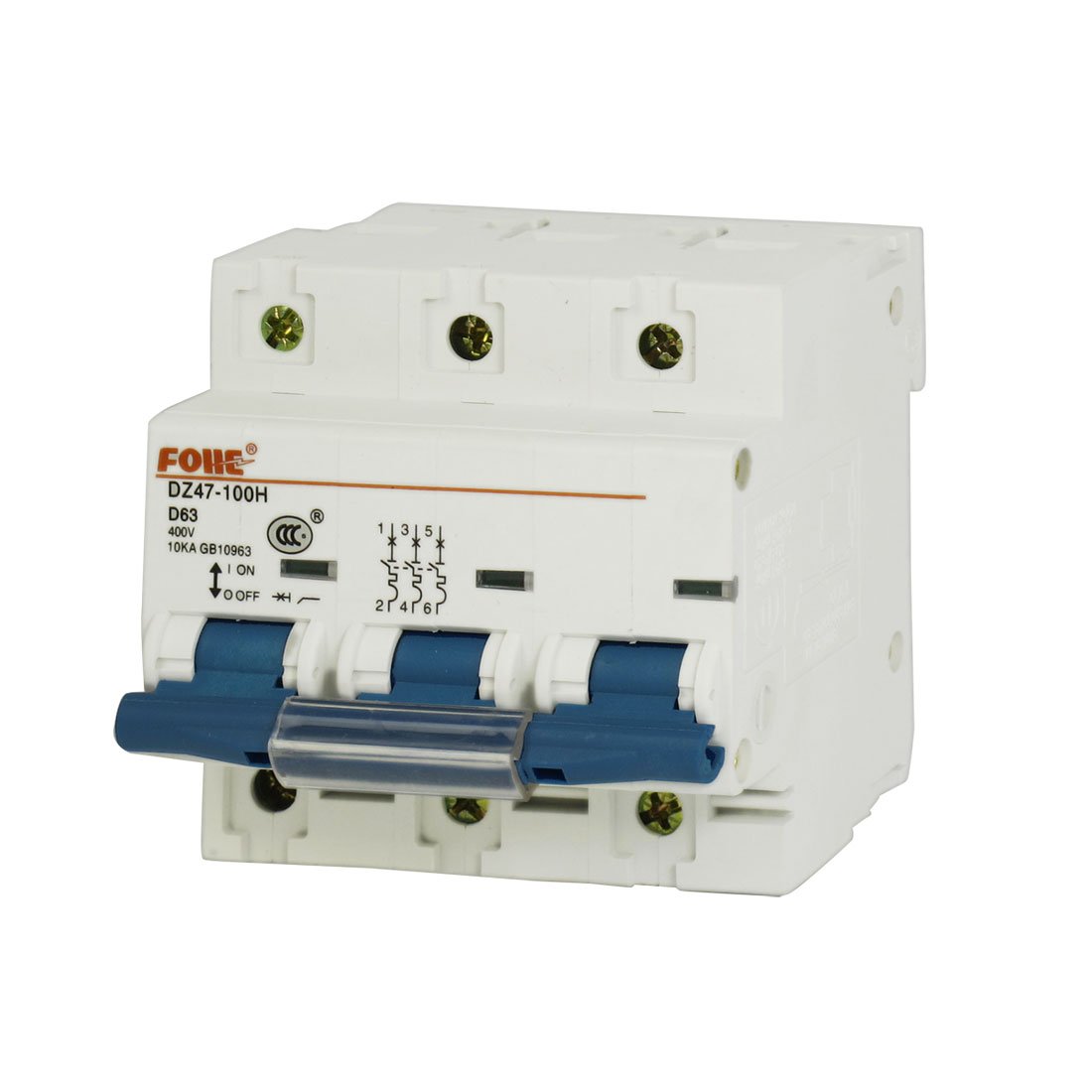 IEUMJNAT AC 400V 63A Three Poles Overload Protection MCB Mini Circuit Breaker