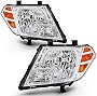ACANII - For 2009-2020 Nissan Frontier Pickup Truck OE Style Chrome Headlights Headlamps Assembly Replacement Left+Right