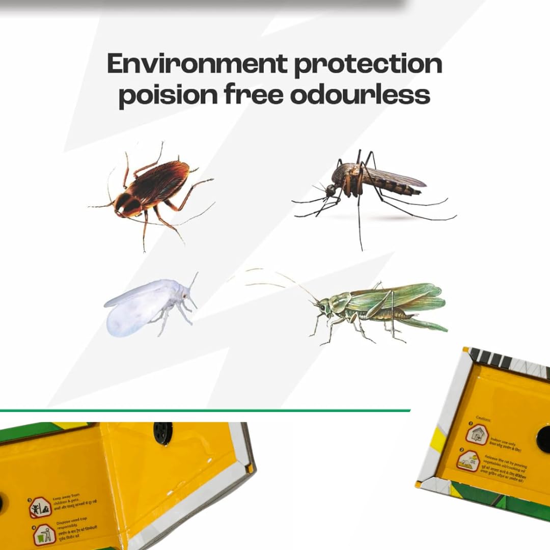 Yellow Insect Traps for Insects Pack of 1 | Use in Kitchen, Garden & Agriculture I (Large Size - 33cm X 11cm) - Pack of 5 | Actual Design May Vary - Image 4 thumbnail