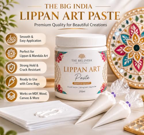 Image of Ceramic Cone for lippan Art | Lippan Art Paste - 250ml | Premium DIY Clay Paste for Mirror Work, Mandala Art & Craft Decoration (Pure for Sure)