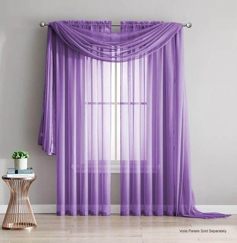 John Aird Voile Window Scarf Pelmet 150cm x 500cm (Lilac)