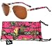 Hornz Hot Pink Camouflage Polarized Aviator Sunglasses for Women & Free Matching Microfiber Pouch - Small to Medium Face Size - Hot Pink Camo Frame - Amber Lens