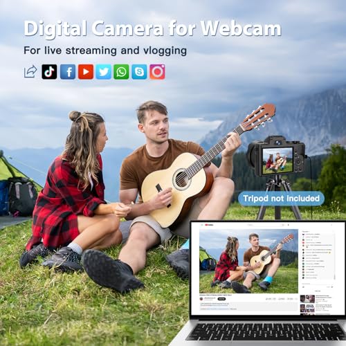 Image of IGXHAVIZ 8K Digital Cameras for Photography Autofocus, WiFi 88MP Vlogging Camera with Dual-Lens, Flash, 16X Digital Zoom, Touch Screen, Travel Camera Anti-Shake with Lens Hood, 64GB Card,2 Batteries
