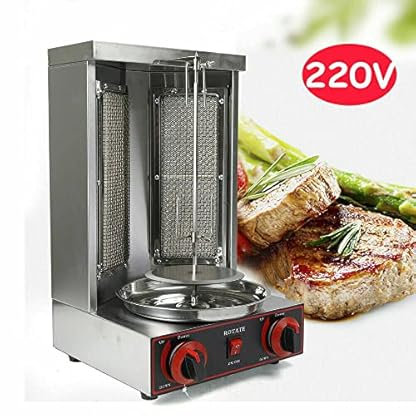 Dönermaschine Gas Döner Kebab Maschine Dönergrill Gyrosgrill Hähnchengrill Kebab Dönergerät Vertikalgrill Tischgrill BBQ Döner- und Gyros-Grill aus Edelstahl, bis 120 °C, 3000 Watt – Bild 5