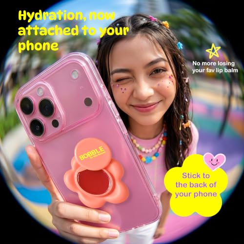 Image of Mila Beaute Bobble Gloss Balm Phone Pod | Cushion Soft Lips with 6-Peptide Complex & Collagen | Natural Tinted Glossy Finish | Non-Sticky & Lightweight | Hydrating & Nourishing I For Dry & Chapped Lips I Lip Balm-Peach Sorbet, 20gm