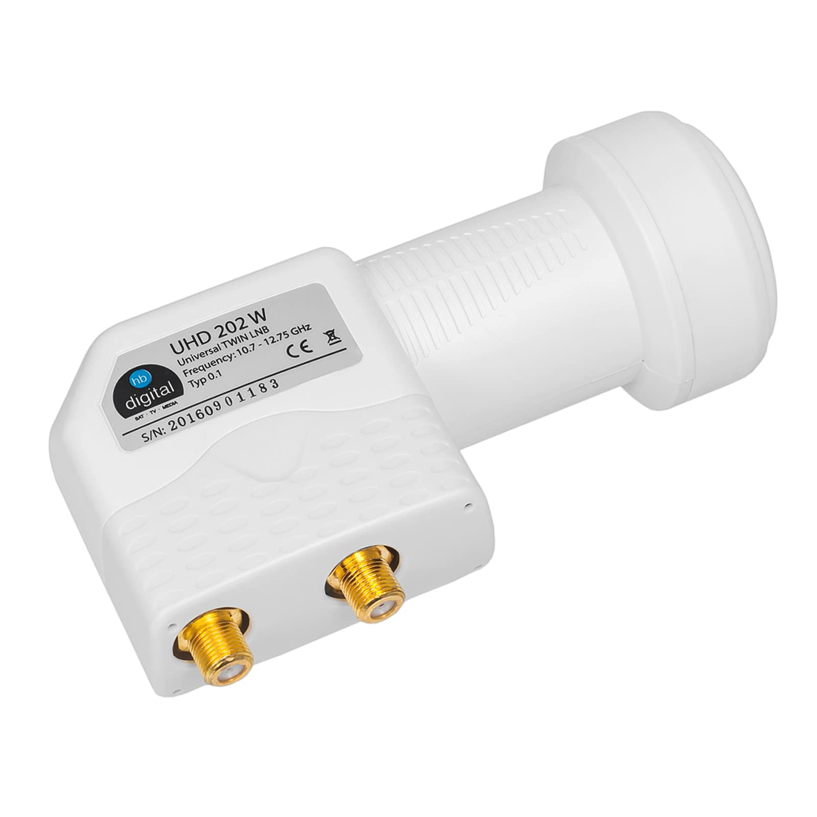 HB Digital - Impianto satellitare, piastra a specchio in acciaio, full HD, ricezione 4 utenze con sistema DVB-S/S2, 60 cm + spina in dotazione