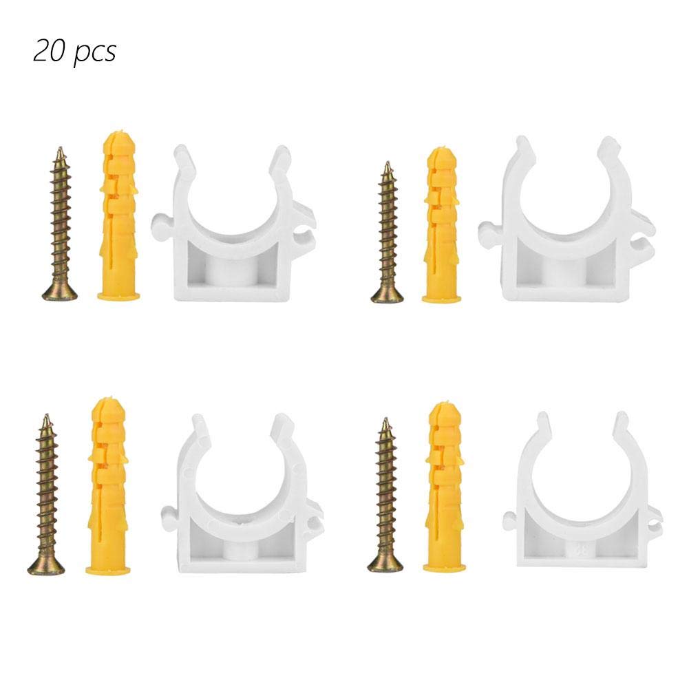 Akozon Rohrschellen Set – 20-tlg., U-förmig, Für Wasserrohre & Kabel, Größe 20 Mm