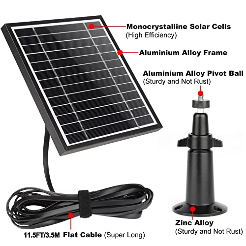Uyodm 3Pack Solar Panel For Eufycam, Eufycam E, Eufycam 2, Eufycam 2 Pro, Eufycam 2C, Eufycam 2C Pro.| Weather Resistant, 11.5Ft Outdoor Power Charging Cable, Adjustable Mount[2200Mah Version] -Black #TOP5