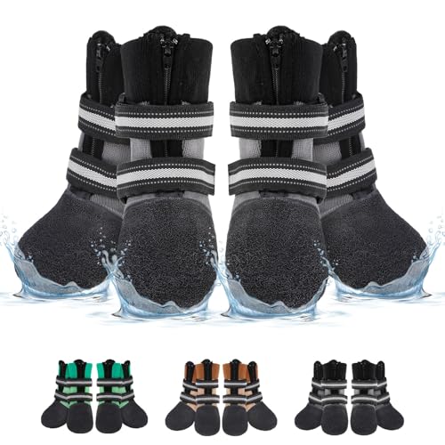 BEAUTYZOO Waterproof Dog Shoes with Zipper