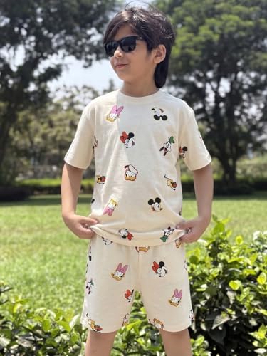 Image of Nap Chief Kids Cotton Disney Mickey & Friends Classic Short set for Boys & Girls Casual Wear