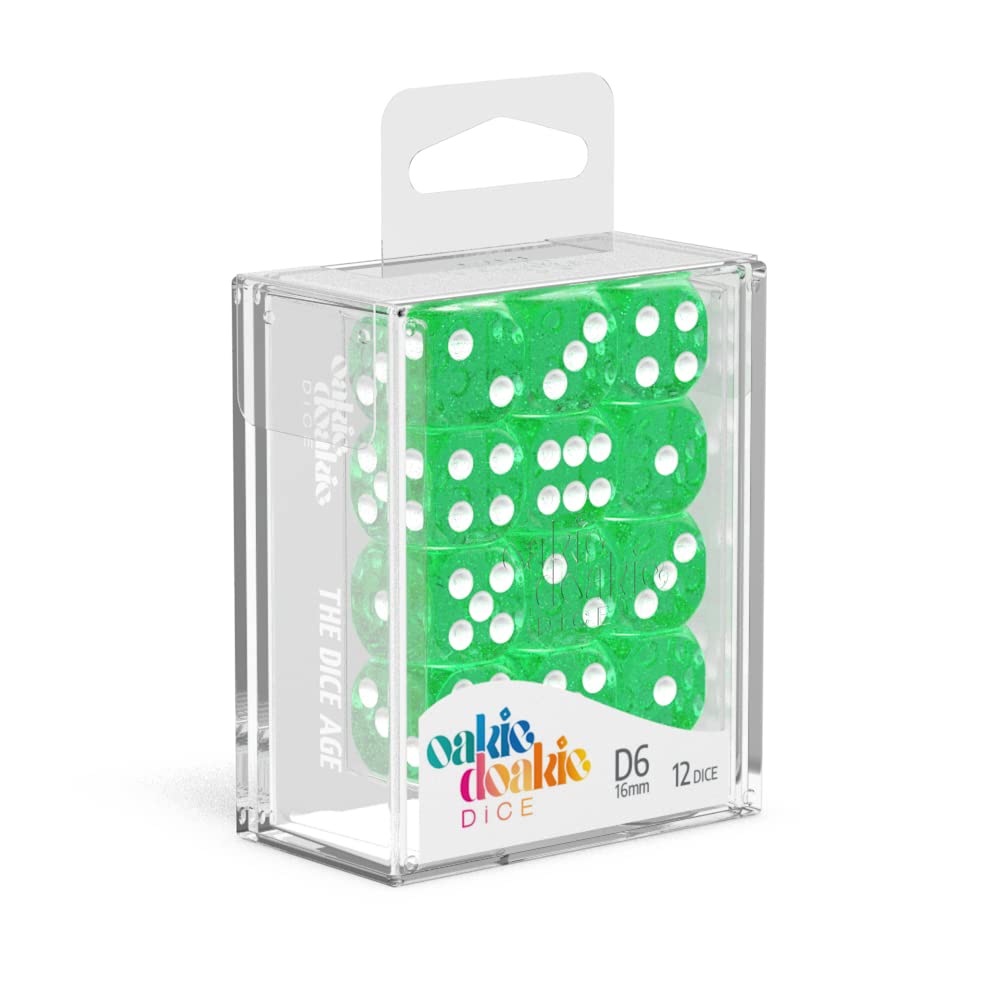 Oakie Doakie Dice ODD410016 D6, 16mm Dice, Green