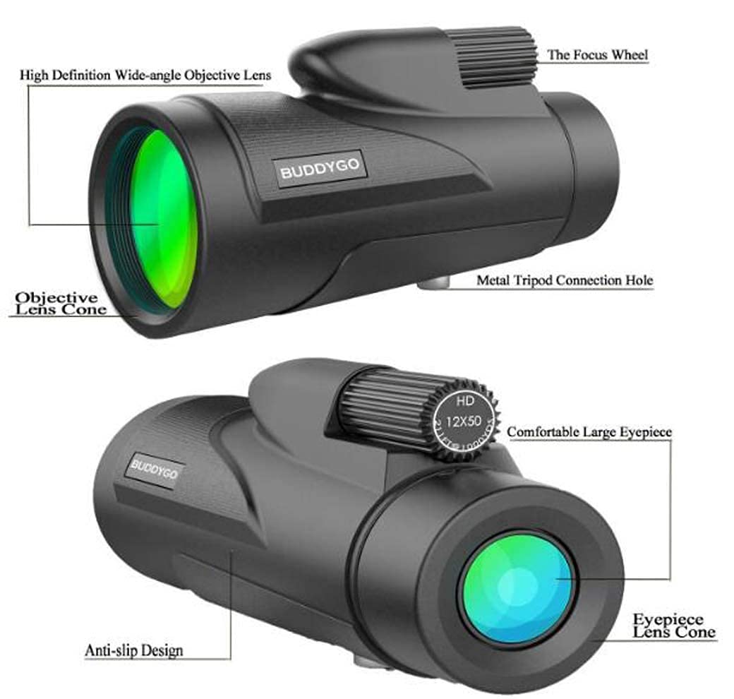 Cámara de teléfono móvil Monocular, 12 Veces; 50 Zoom Monocular, HD Lager Ocular Fmc Recubrimiento Multicapa Telescopio Camping al Aire Libre Concierto Little Surprise
