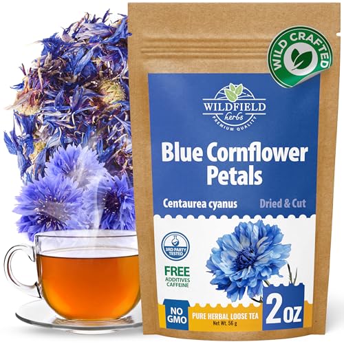 Image of 2 oz. Dried Blue Cornflower Flower Blossom (Centaurea Cyanus) - 56g Blue Corn Flower Herb Tea Petals Bulk Herbal Tea